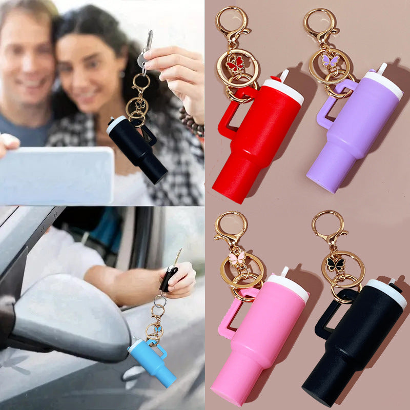 Wholesale Butterfly Pendant Mother's Day Mini Tumbler Cup Keychains